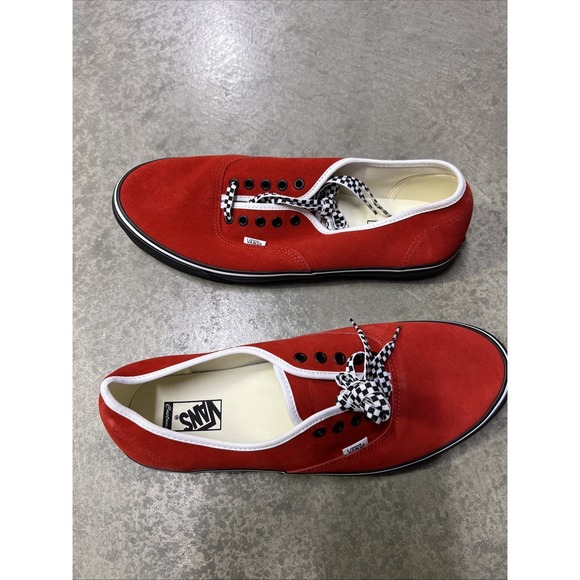 Vans Other - Vans Classic Authentic Shoes Custom Red Black White Mens Size 14 Rare